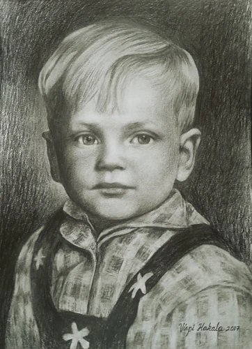 muotokuvapiirros pikkupojasta.